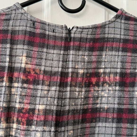 R13 Gothic Baby Doll Dress with Rings in Red/Blue Bleached Plaid M - Picture 6 of 10